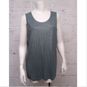 Eileen Fisher Womens Metallic 100% Linen Tank Top